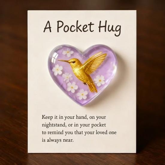 Pocket Hug Hummingbird Mini Pocket Hug Heart Cute Hummingbird Ornament with Encouragement Card Keepsake