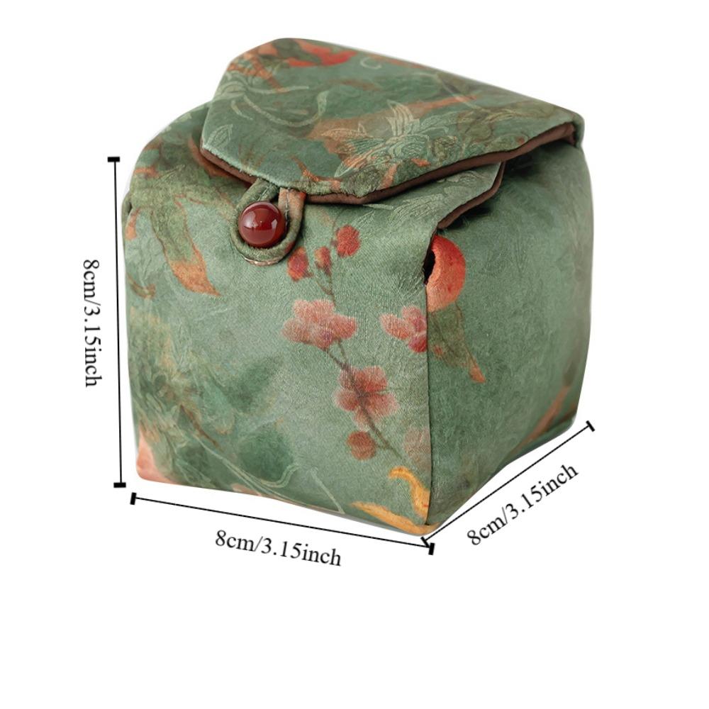 Print Tea Cup Cloth Pouch Chinese Style Embroidered Handbag Retro Teaware Storage Bag  Storage Bag