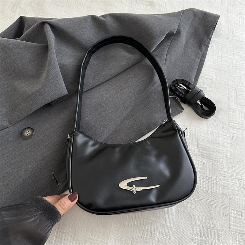 Trendy Pu Crescent Shoulder Bag 2024 Fashion Crossbody For Women With Stitching