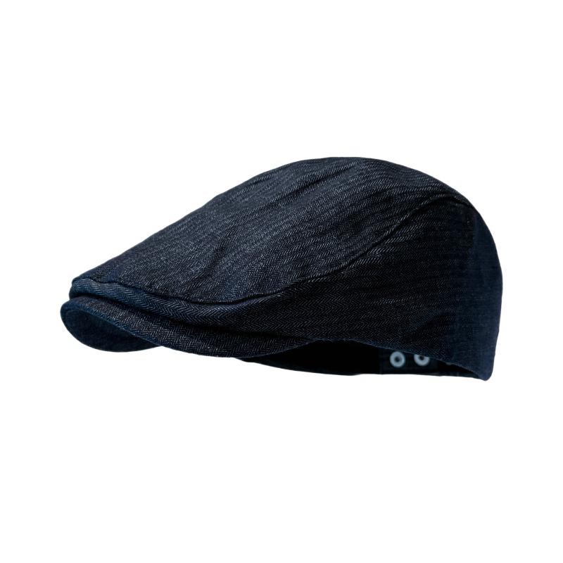 25 Early autumn new cotton and linen striped forward hat women's big head circumference shows the face of the small beret tide