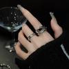Zircon Black Sophisticated Ring For Women Unique Adjustable Style Geometric