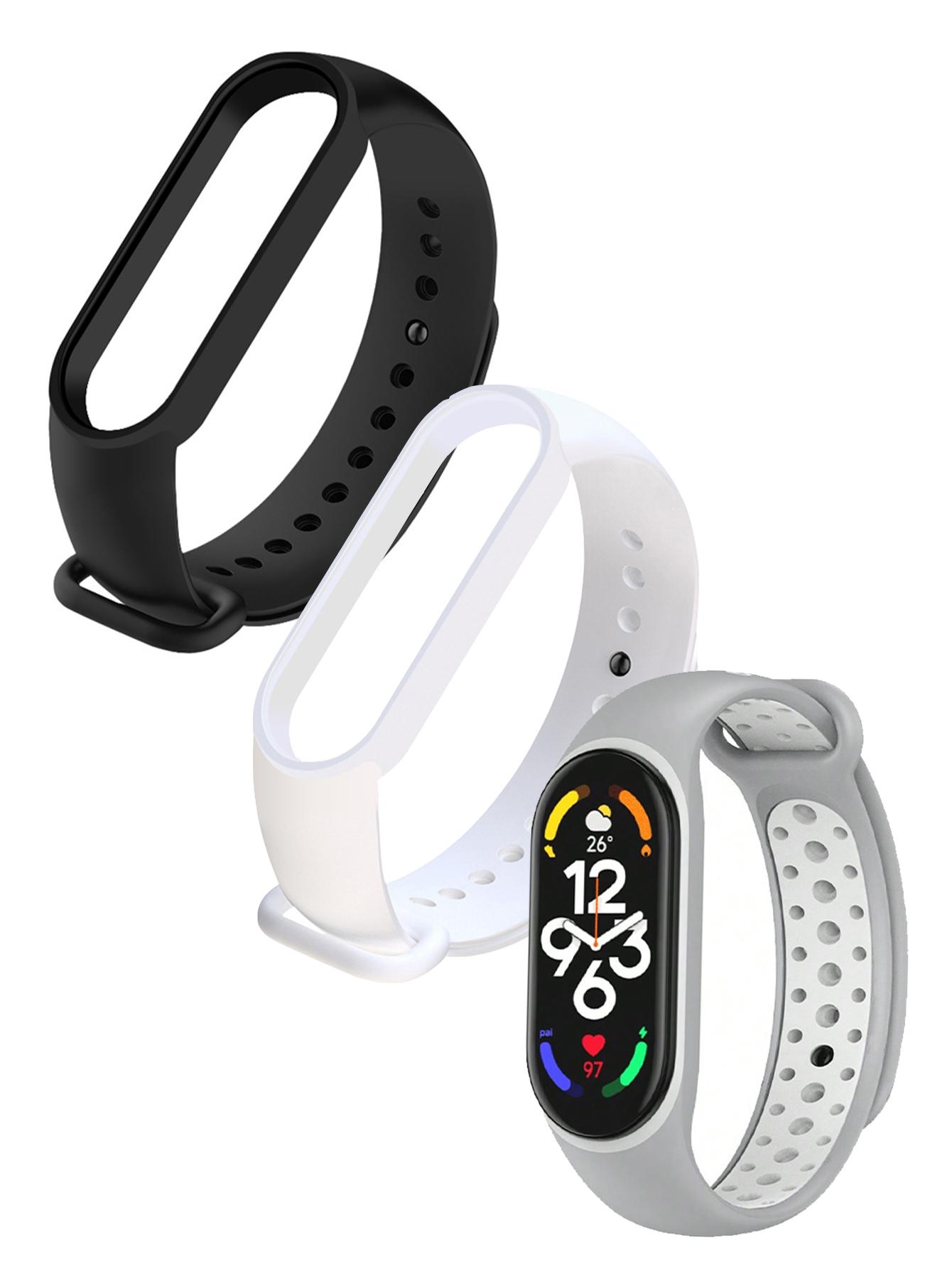 

3Pcs Men Watch Band for Miband 3 4 5 6 7 8 9 Breathable Wristband Smartwatch Bracelet Sports Watchband Adjustable Replacement Band MiBand 3/4