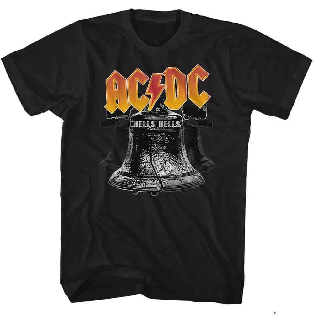 AC/DC Logo Hells Bells Black Rock and Roll Music Band T-T-shirt Tops Tees Men's Women's Unisex