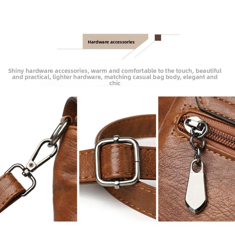 Damen Umhängetasche mit Klappe aus strukturiertem Leder Lässige Schultertasche