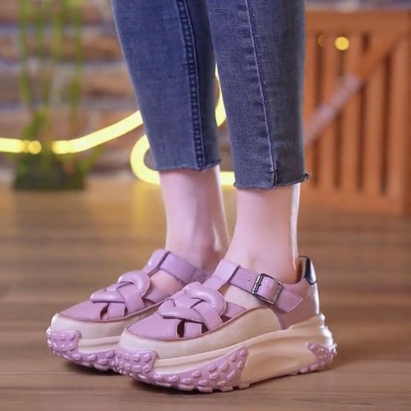 Thick Soled Anti Odor Dad Shoes, Breathable Casual Shoes, New Hollow Out Versatile Sandals for Women