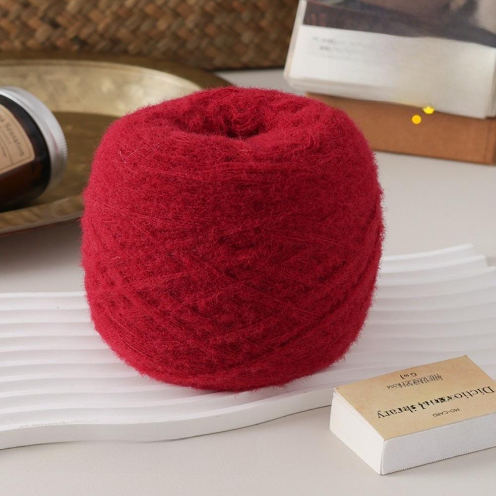 100g Neues flauschiges Mohairgarn Einfarbig Weiches Baumwollgarnknäuel Warm Mitteldick Strickschalgarn Strickpullover