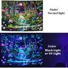 Leofanger Blacklight Fantasy Forest Tapestry Aesthetic Moon Tapestry UV Reactive Neon Galaxy Space Wall Tapestries Trippy Plant Floral Tapestries