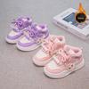 Kinder Winter Baumwolle Schnür-Prinzessin-Sneaker mit Samt-Wärme