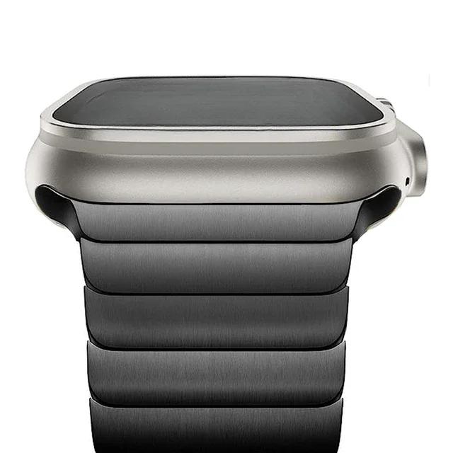 Titanfarbenes Metallarmband für Apple Watch Series 10 9 8 Ultra 2 49mm 46mm 42 41 45mm Armbänder für iwatch 7 6 5 4 Se 38mm 44mm 40mm