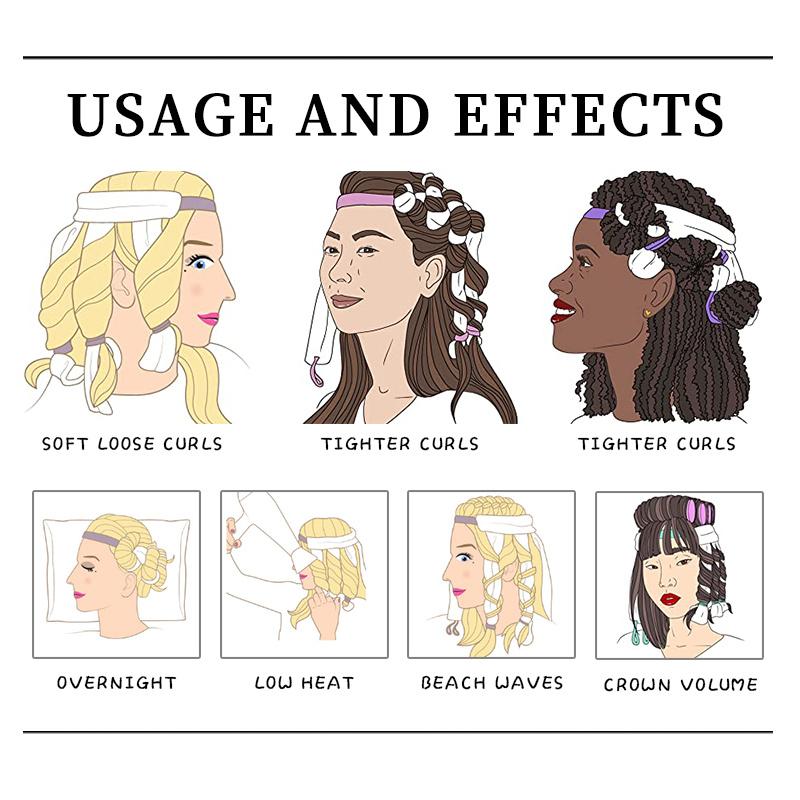 Octopus Shaped Heatless Headband Hair Curler - DIY Overnight No Heat Curling Rod for Effortless Curls Salon hair styling tools