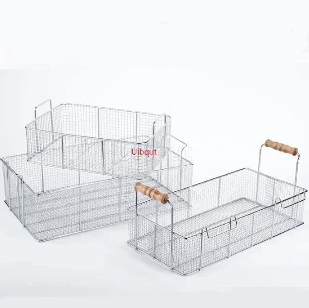 Stainless Steel Fryer Screen French Fries Frame Square Filter Net Encrypt Colander Strainers Shaped Frying Fried Mesh Basket