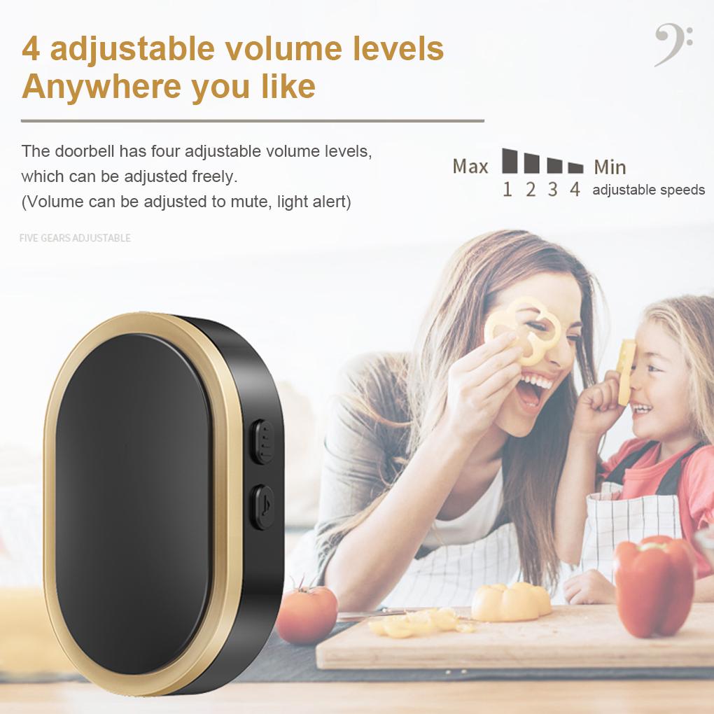 3 Pieces Wireless Door Bell Music Adjustable Doorbell Outdoor Alarm Apartment Transmitter Wall Mounted Alerts Equipment