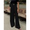 2026 Moda Elegante Larghi Pantaloni da Completo Dritti a Gamba Larga da Donna Vita Alta Monocolore Versatili Primavera e Autunno Pantaloni Casual da Lavoro