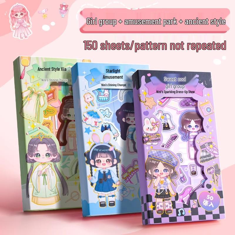 Princess Dress-Up Sticker Set for Girls - Cute Cartoon Themed Stickers