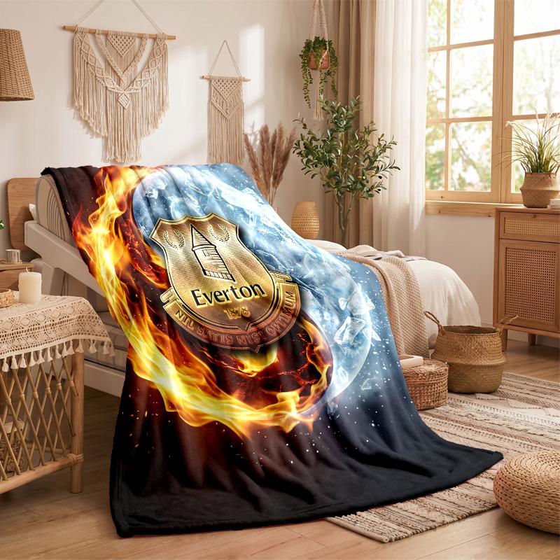 Everton Fußball Druck Flanell Decke Weich Warm Sofa Bett Überwurf für Zuhause Büro Schlafzimmer