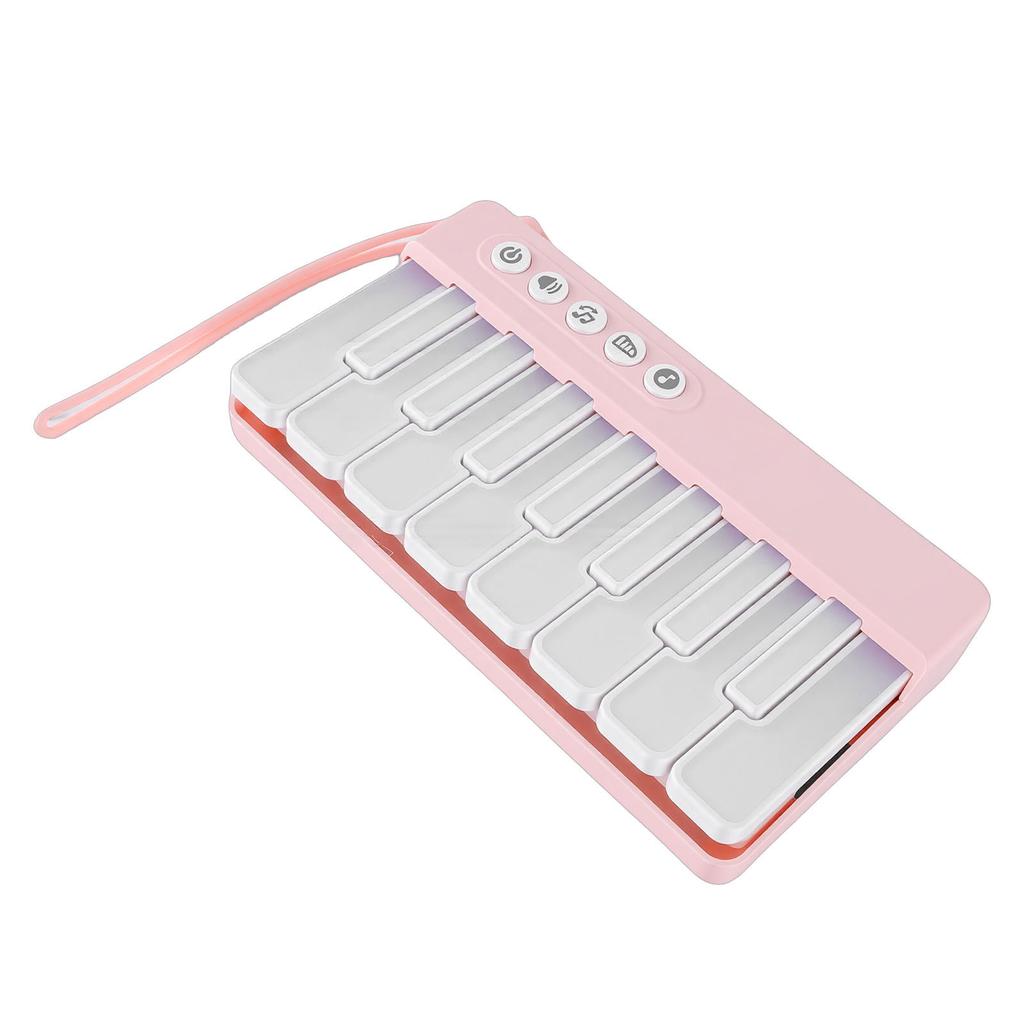Portable Piano Electronic Keyboard Piano Music Instrument Toy with Colorful Lights Demo Songs for Kids Toddles Gift Pink