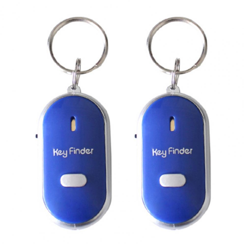 2Pcs Key Finder 5.7cm Keychain Whistle Remote Control Flashing Key Tracker Device Portable Waterproof Anti-lost Key Ring Holder
