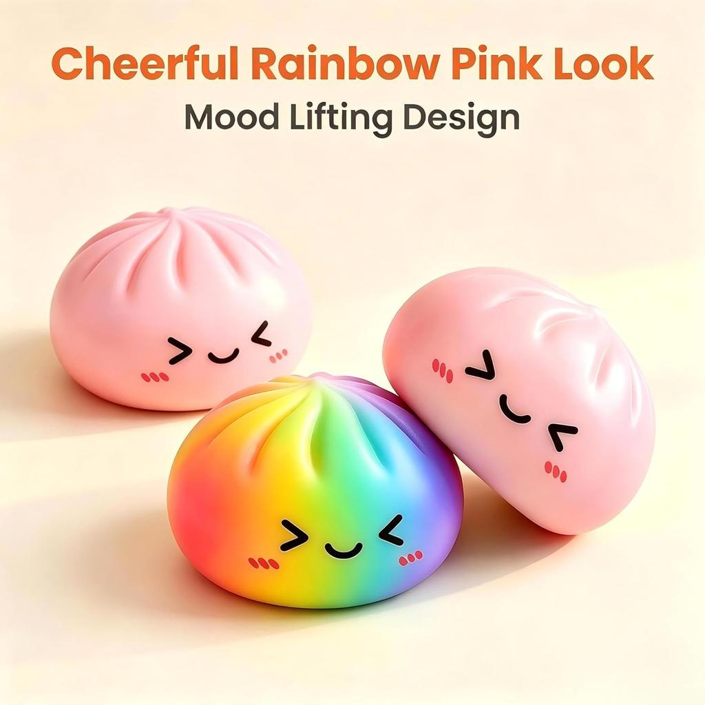 Squish-soft Dumpling Interactive Toy, Cute Design, Multicolor Random, Anti-Stress Effect, 11 cm, Kids Gift