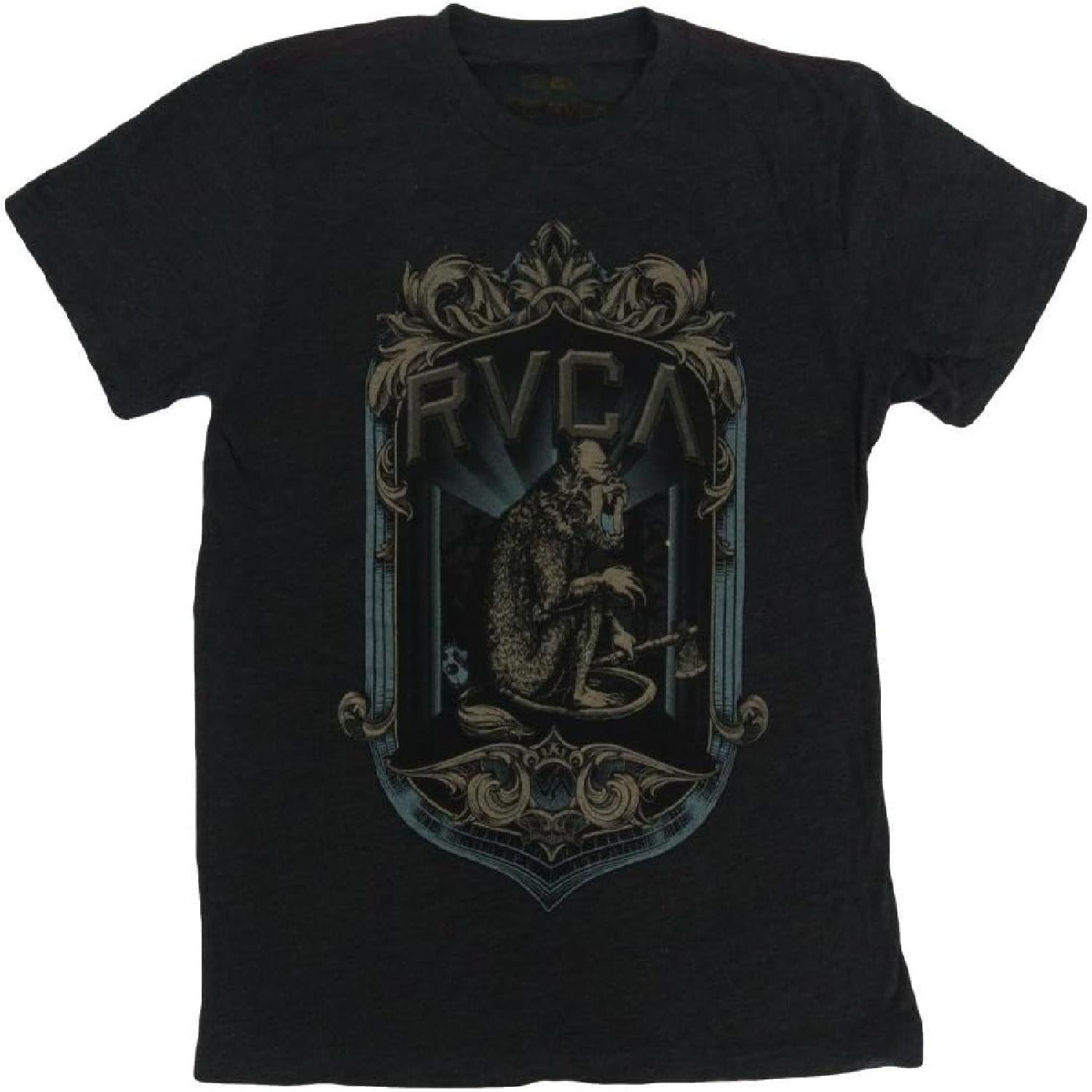 Мужская футболка RVCA угольного цвета Missing Link приталенного кроя S