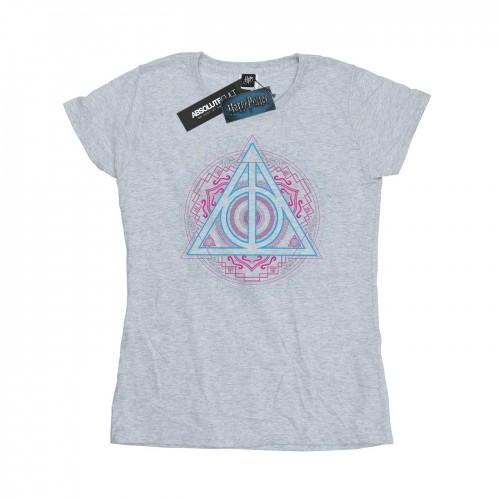 

Harry Potter Womens/Ladies Neon Deathly Hallows Cotton T-Shirt білий
