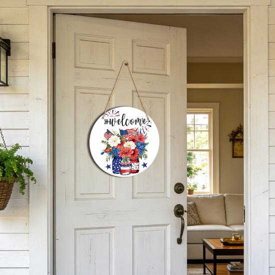 Pine Wood Double-Sided Reversible Hanging Sign, Business Open Closed Sign, Holiday Decor with Rope Hanging No Drill for Office Home Use