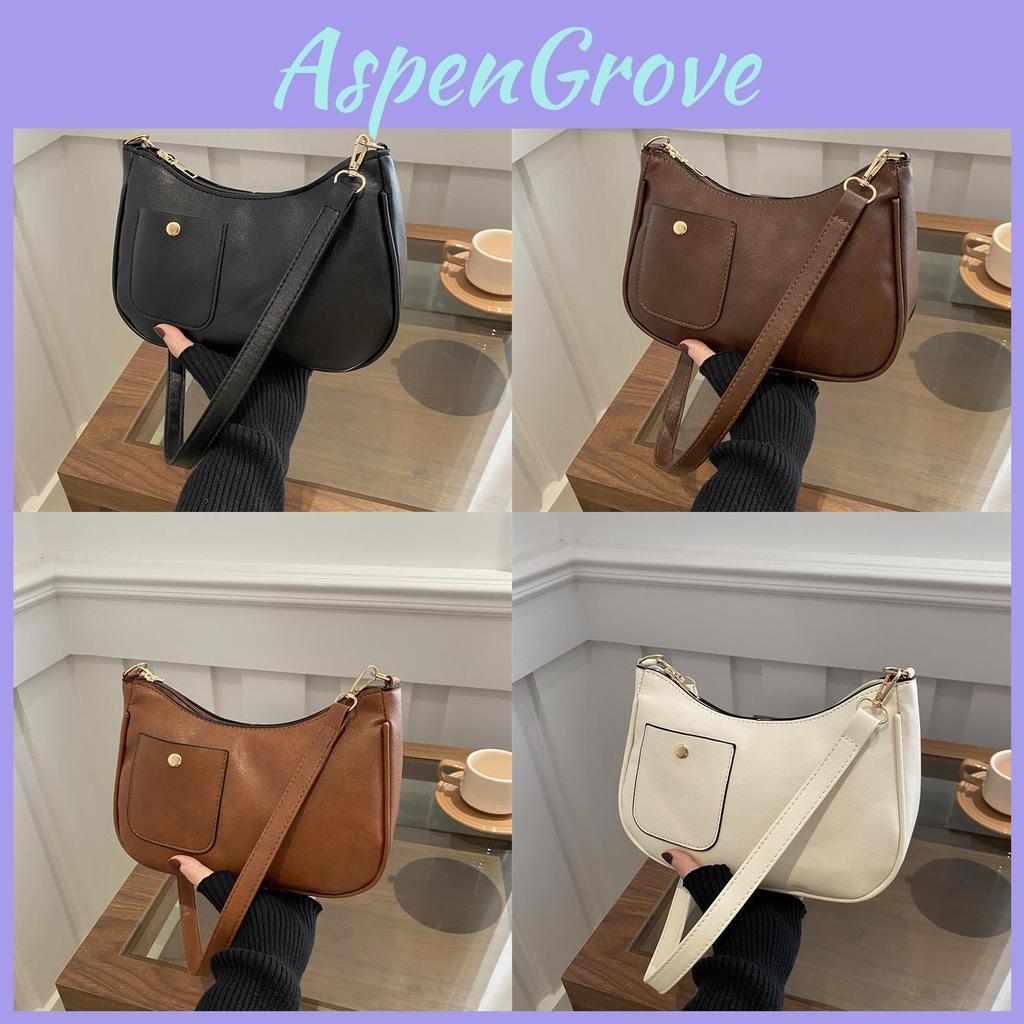 Street Style Minimalistisch PU Damen Schultertasche Umhängetasche Mit Reißverschluss Tägliche Nutzung