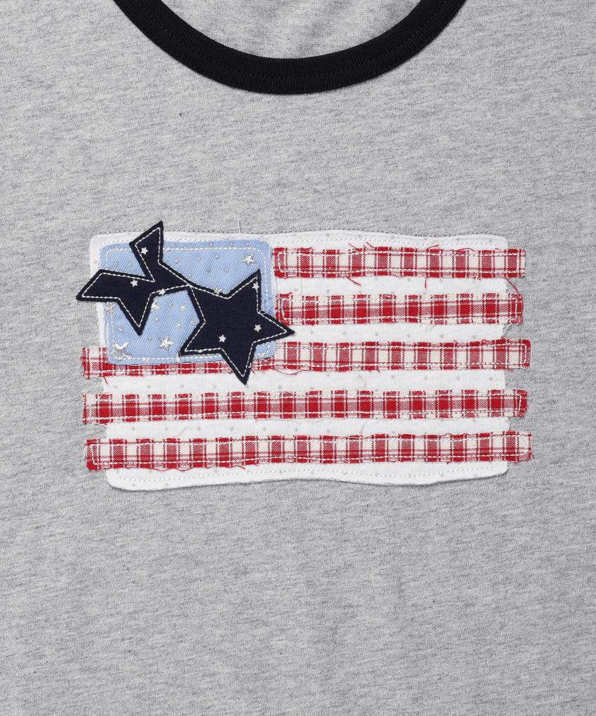 CAVISH Old Glory Ringer Layered Ls Tee Gray(Cv2Gfft558A)