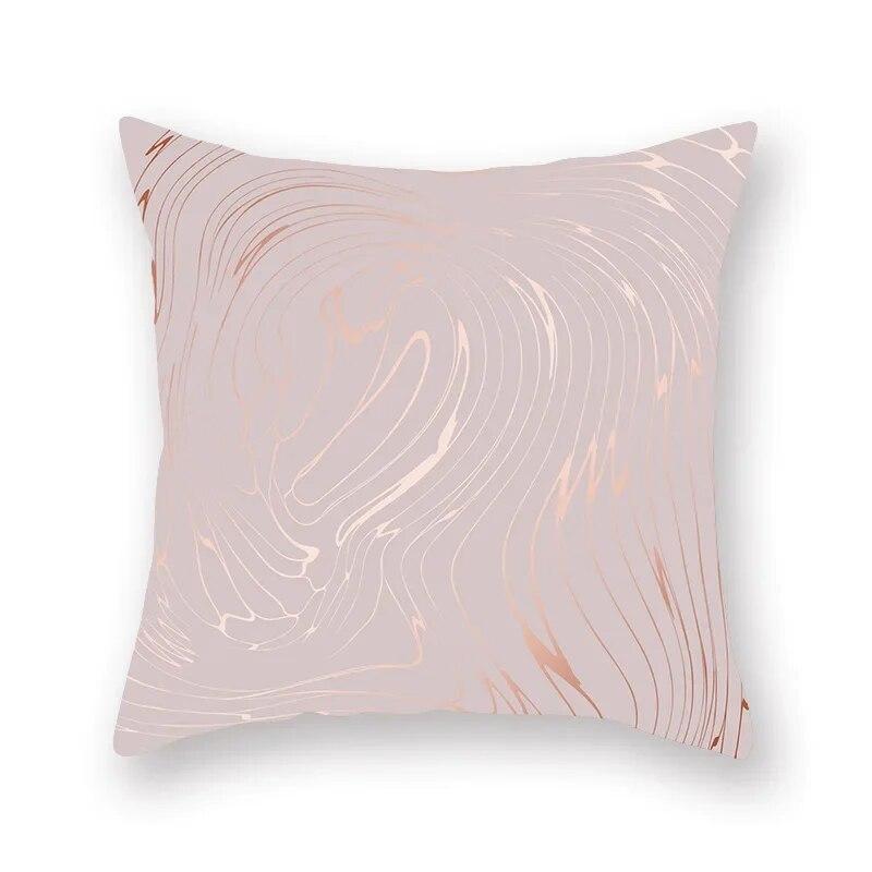 Rose Gold Abstract Printing Throw Pillow Cover Living Room Sofa Office Car Seat Lumbar Cushion   Home Decoration