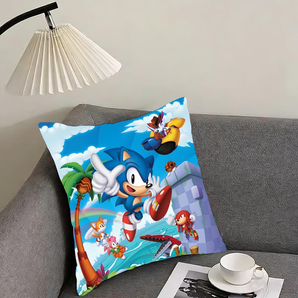 SSonic Cartoon Cushion Cover Pillowcase Ultra Soft Skin Friendly Fabric Cloud Like Comfort Concealed Zipper