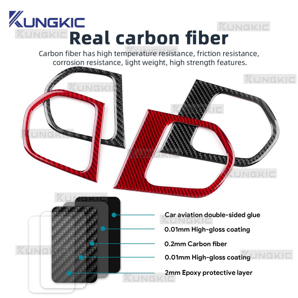 Real Soft Carbon Fiber Sticker For Honda Fit 2021 2022 2023 2024 2025 LHD RHD Car Storage Box Side of Center Console Trim
