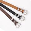 Classic Vintage Leather Belt For Women With Silver Buckle And Denim Waist Accessory For Casual Style