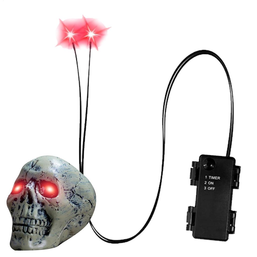 Occhi Luminosi a LED per Halloween con Timer Occhi da Scheletro Illuminati Occhi Horror Fai da Te per Maschere Zucche Lapidi e Oggetti di Scena