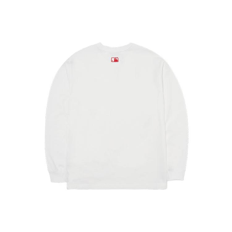 New MLB Base Logo Sweatshirts Unisex White 3ATS2L021-50WHS