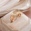 Kienl Square Glossy Gold Trendy Big Size Ring Daily Easy Matching Rings