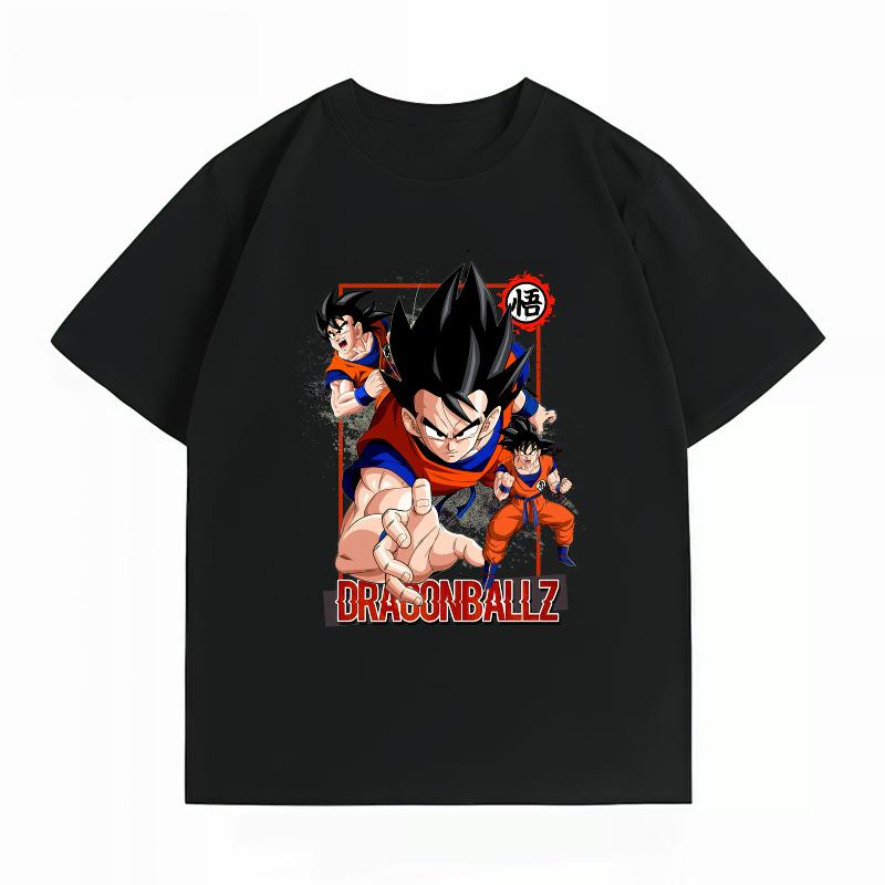 Dragon Ball Z Goku Multiple Forms Print T-Shirt Casual Short Sleeve Cotton Anime Streetwear Unisex's T-Shirt