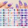 Self-Adhesive UV Polish Nail Strips 3D Glitter Marble Full Cover Nail Wraps  Women