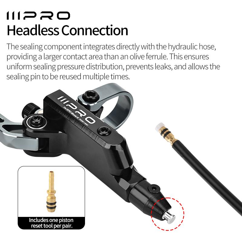 IIIPRO C5X4 Ultralight 4 Piston Bicycle Hydraulic Brake 850/1550mm MTB Brake Cooling Oil Pressure AM DH Road Bike Disc Brake