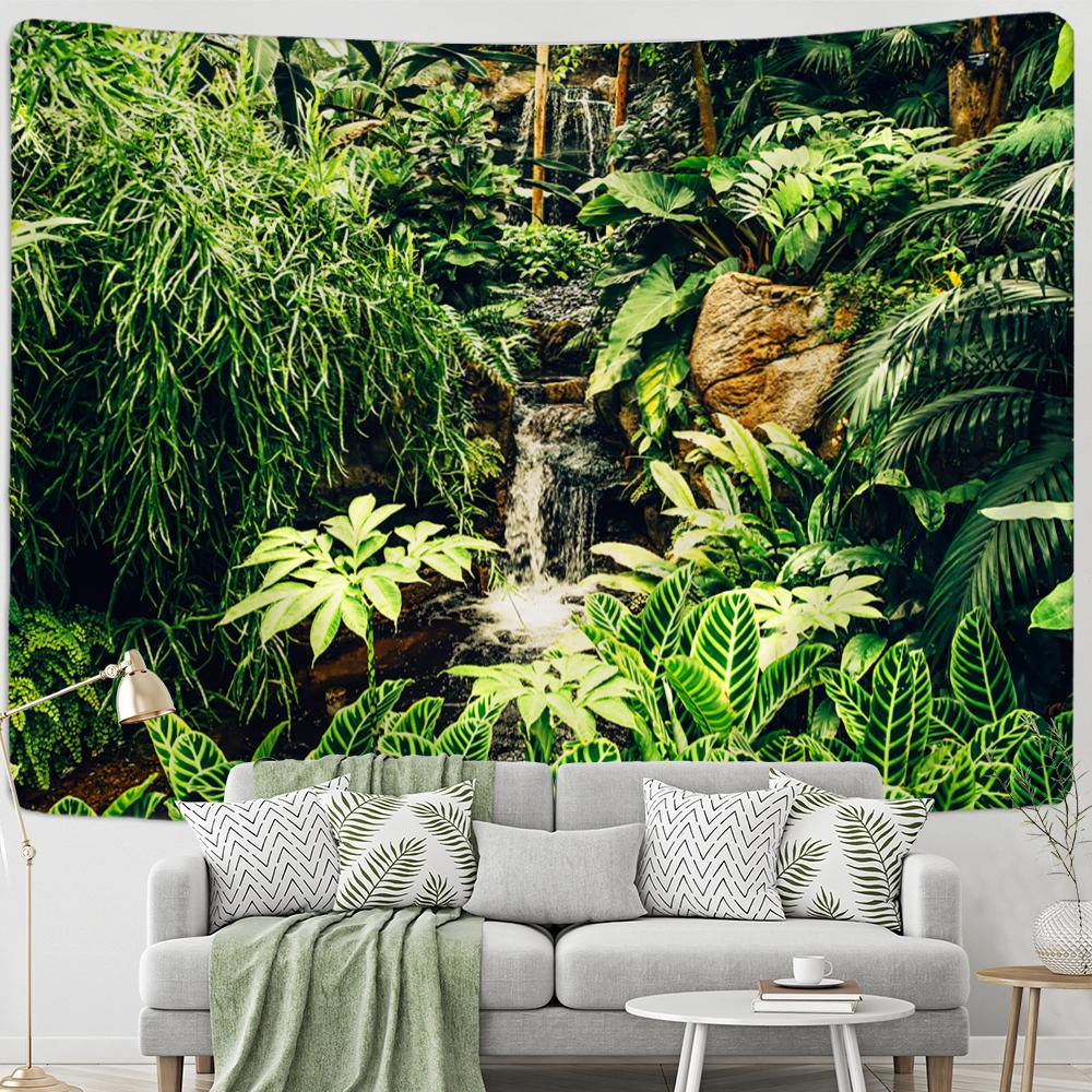 Red Maple Forest Tapestry Wall Hanging Psychedelic Witchcraft Bohemian Style Hippie Bedroom Home Decor