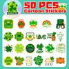 50Pcs St Patrick's Stickers - Lucky Shamrock Vinyl Decals for DIY Crafts & Decor (5x4.9cm)