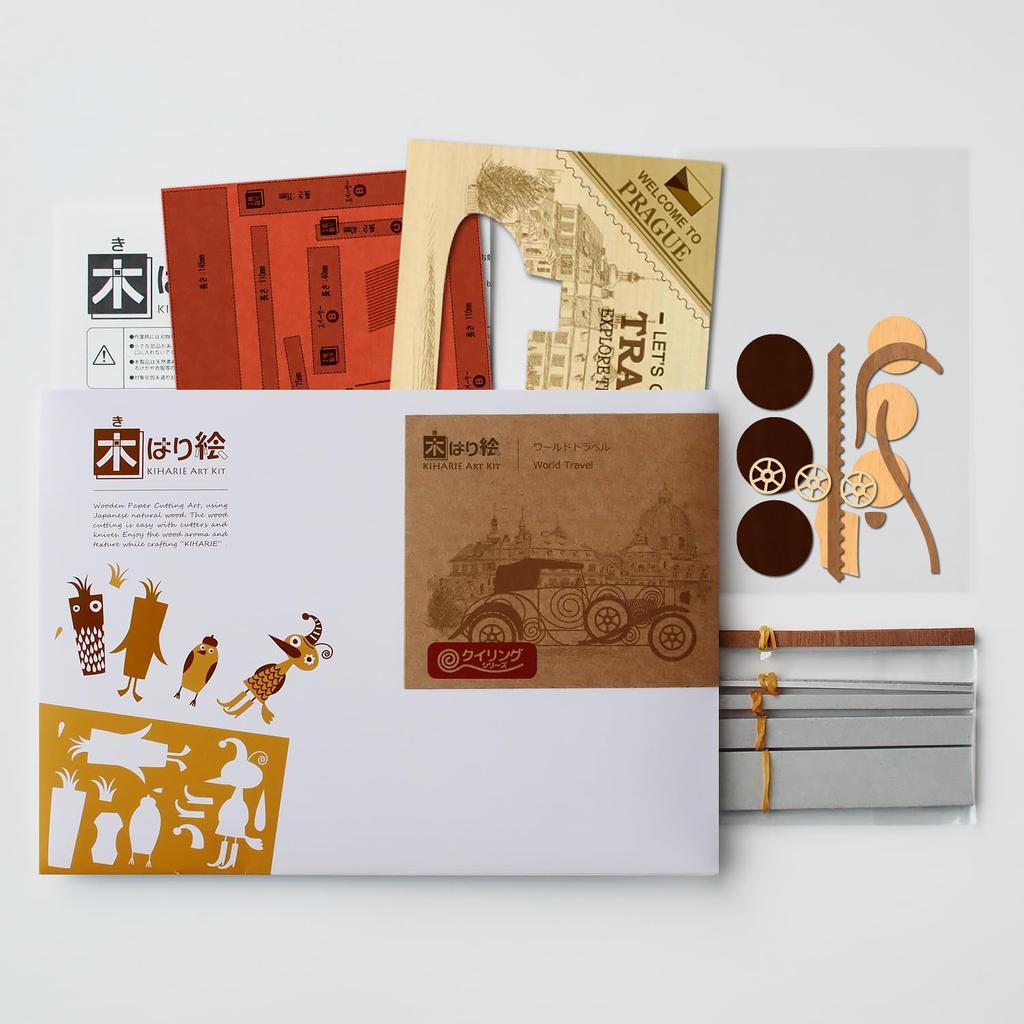 KINOWA "World Travel" Quilling Car Kit, Original Handmade Kit, Classic Car, Made in Japan