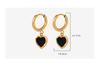 Hong Kong Retro Heart-Shaped Peach Earrings: 18k Gold, Titanium Steel, Lightweight, Colorfast for Women.