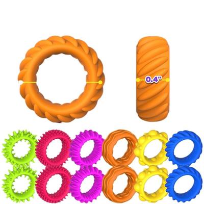 Anti Stress Anxiety Acupressure Rings Stress Relief Fidget Toys Children Gift 12pcs Spiky Sensory Finger Rings For Kids