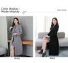 Women's 2023 Spring & Autumn Wool Windbreaker: Oversized, Over-the-Knee, Slim Waist, Long Lapel Coat