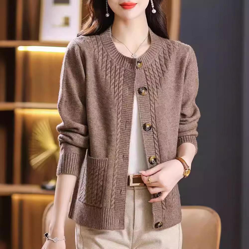 Autumn Women's Sweater Jacket Women's Top Spring and Autumn Versatile Knitted Cardigan