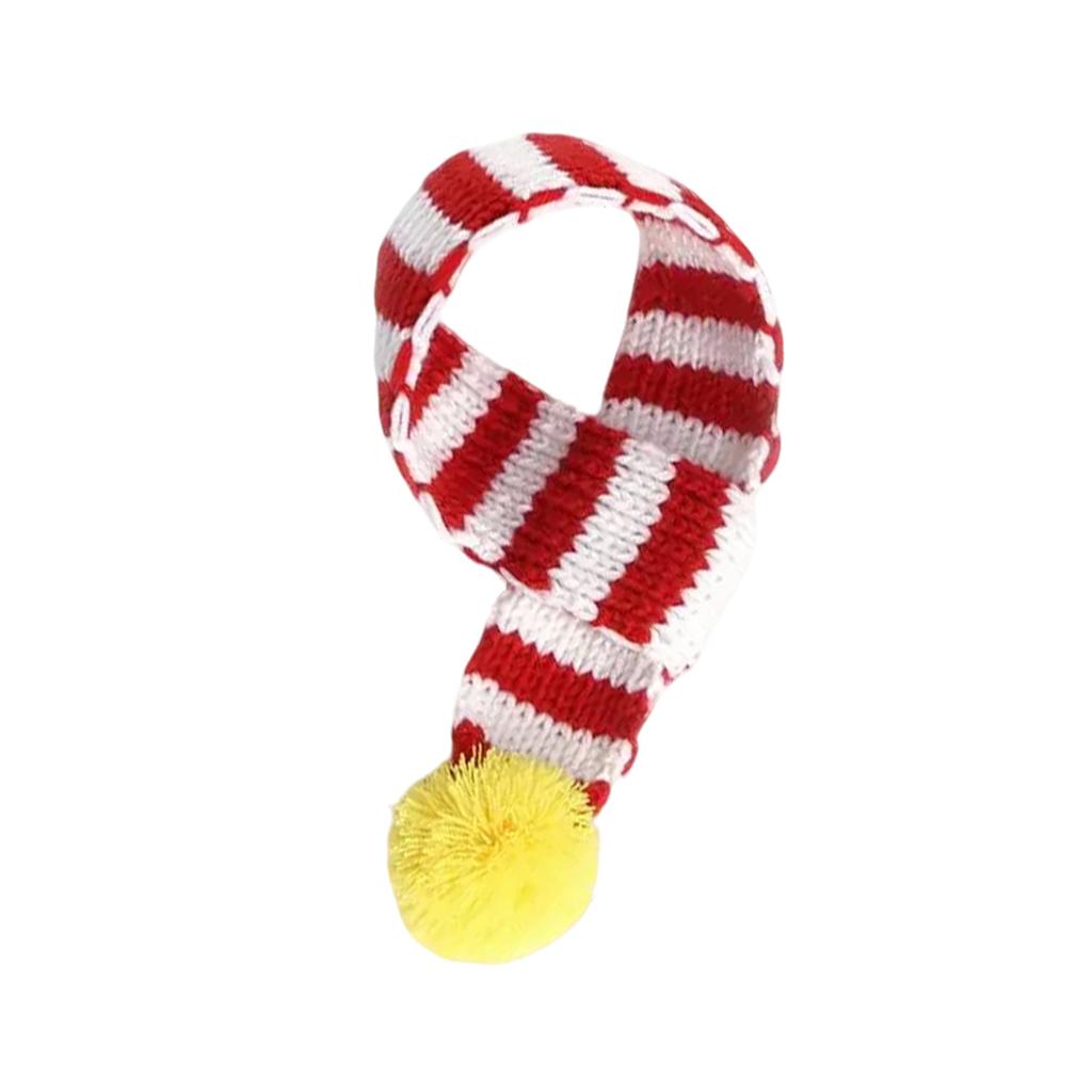 Pet-themed Color-blocked Knitted Christmas Scarf