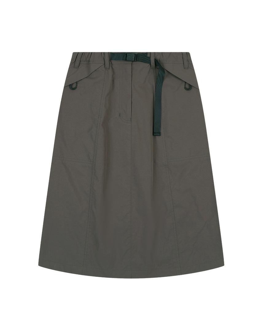 OUTDOOR PRODUCTS W Midi Nylon Skirt (Brown)