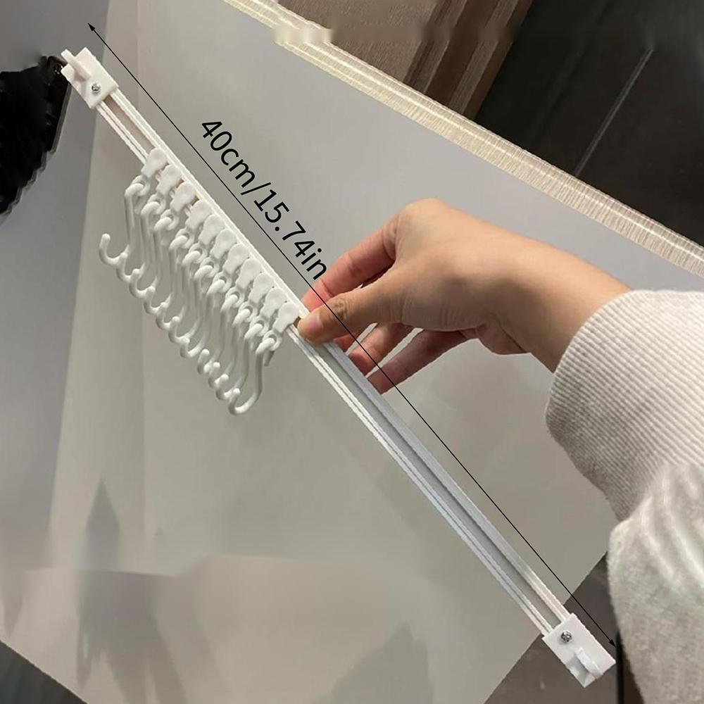 Kitchen Rail With Sliding Hooks Wall Mount Kitchen Utensil Rack Pan Pot Hangers Adhesive Utensil Hanger Wall Rack Rail Organizer