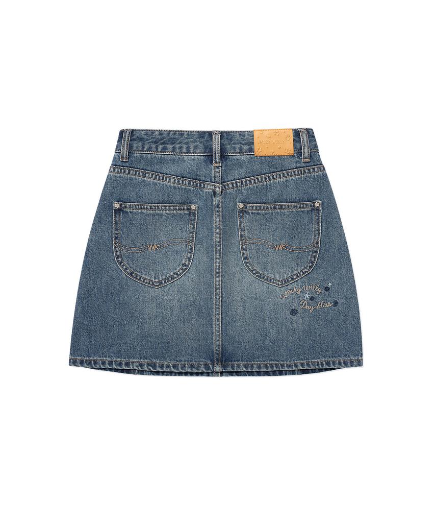 Wacky Willy Women'S Denim Mini Skirt Blue