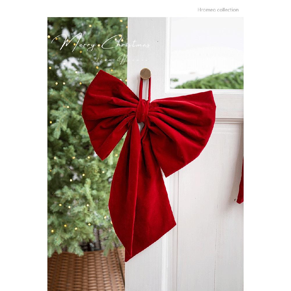 Velvet Fabric Large Bow Ribbon Ornament for Holiday For Window and Home Hanging Decoration Enhancing Festive Mood