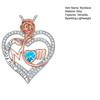 Rose Heart Pendant Necklace with Rhinestones Elegant Alloy Jewelry Lightweight Tarnish-Resistant Shiny Gift for Mother's Day Birthday